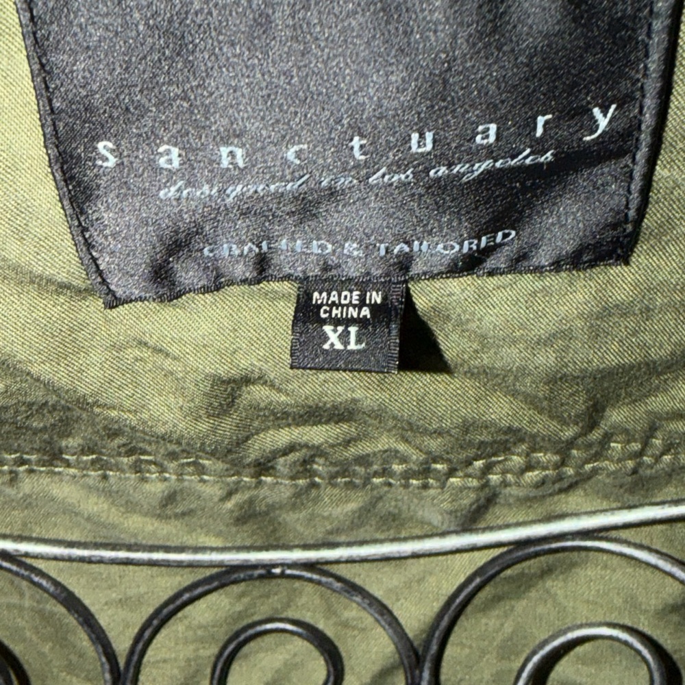 Sanctuary Lightweight Tencel Moto Jacket Olive Green XL - Picture 9 of 11